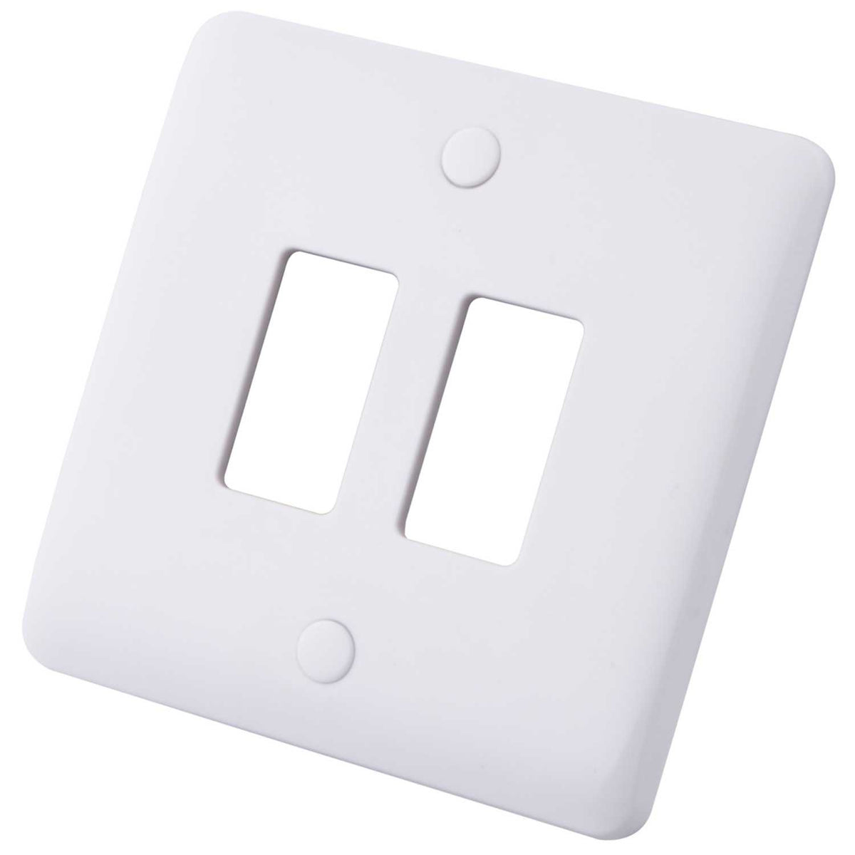M2 Slimline 2 Gang Grid Front Plate
