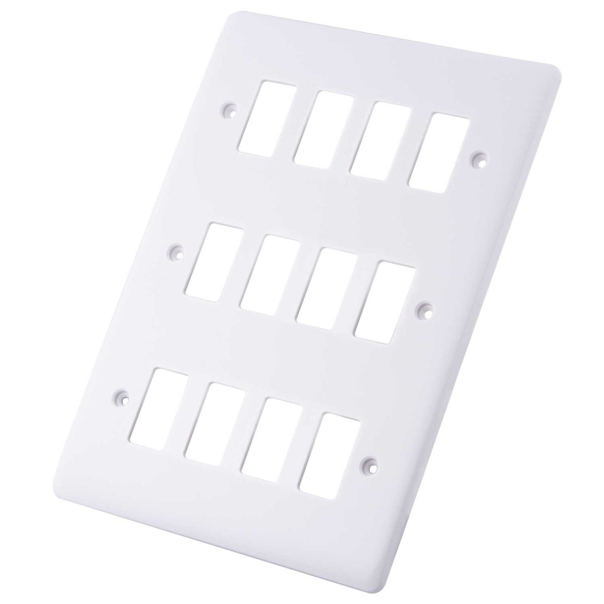 M2 Slimline 12 Gang Grid Front Plate