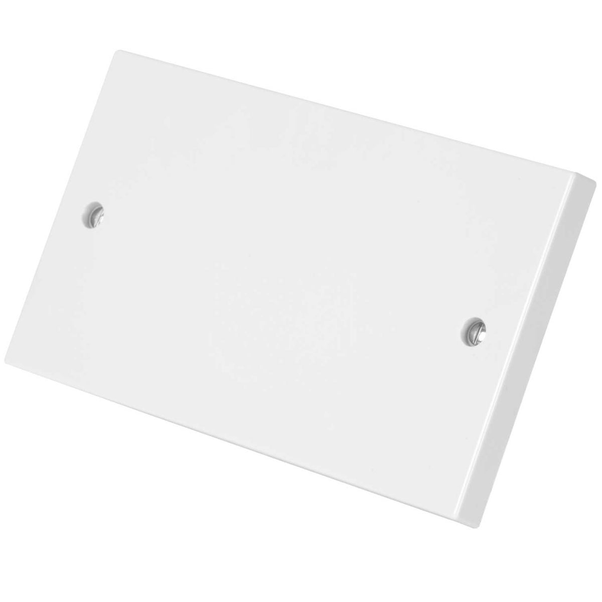 M2 Square 2 Gang Blank Plate White
