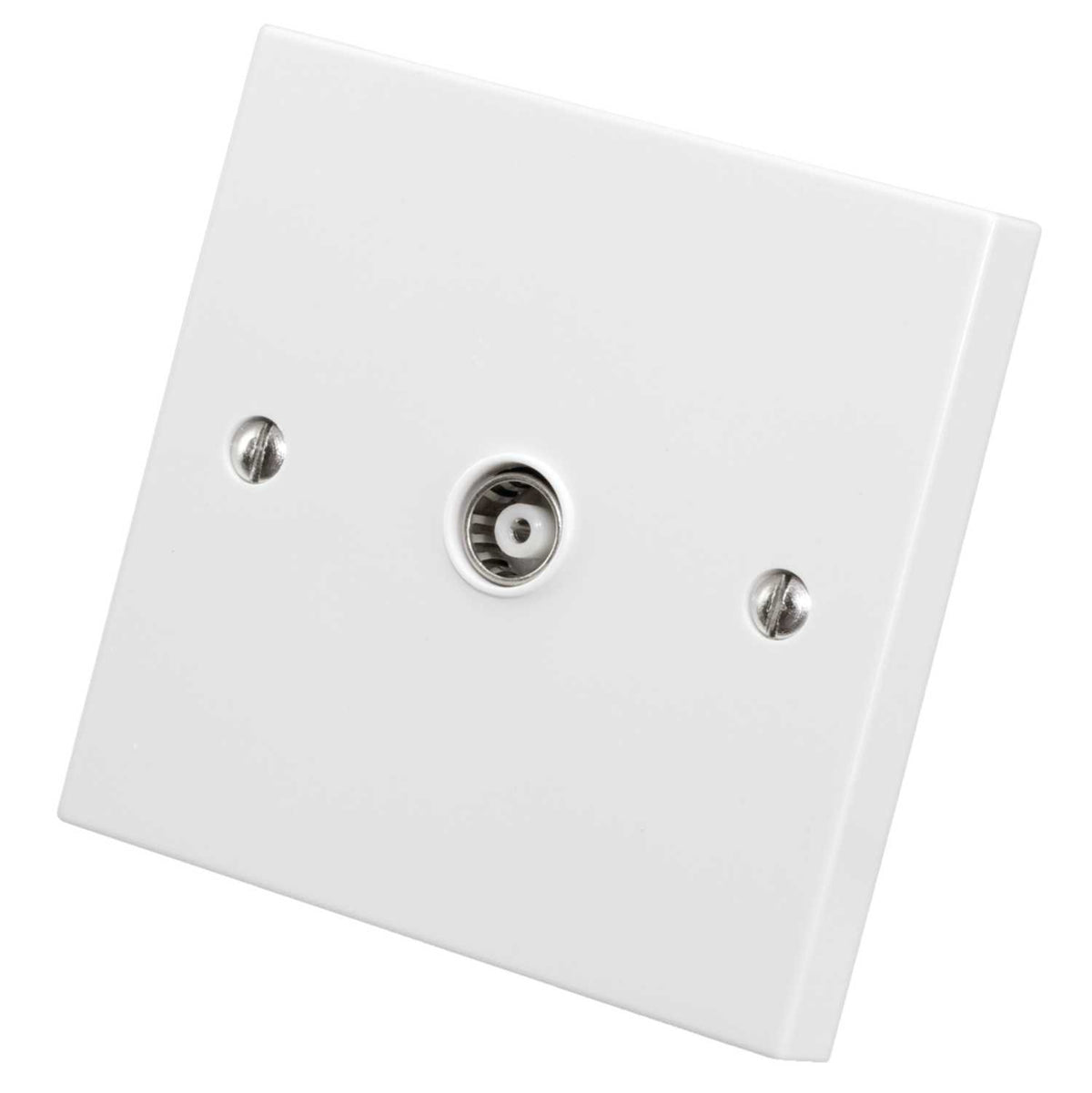 M2 Square 1 Gang Coaxial Socket White