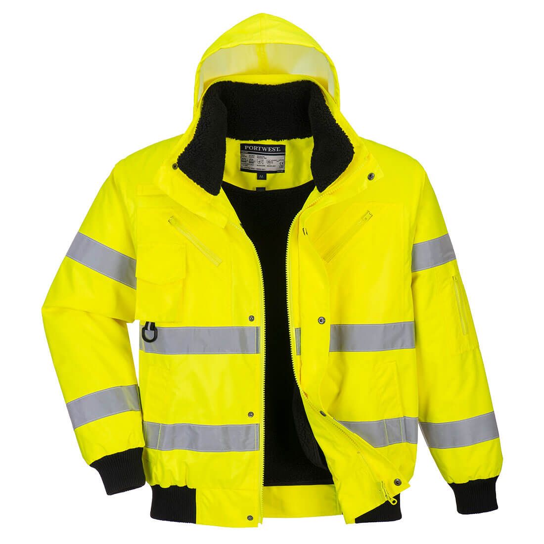 Hi-Vis 3-in-1 Bomber Jacket , L, R, Yellow
