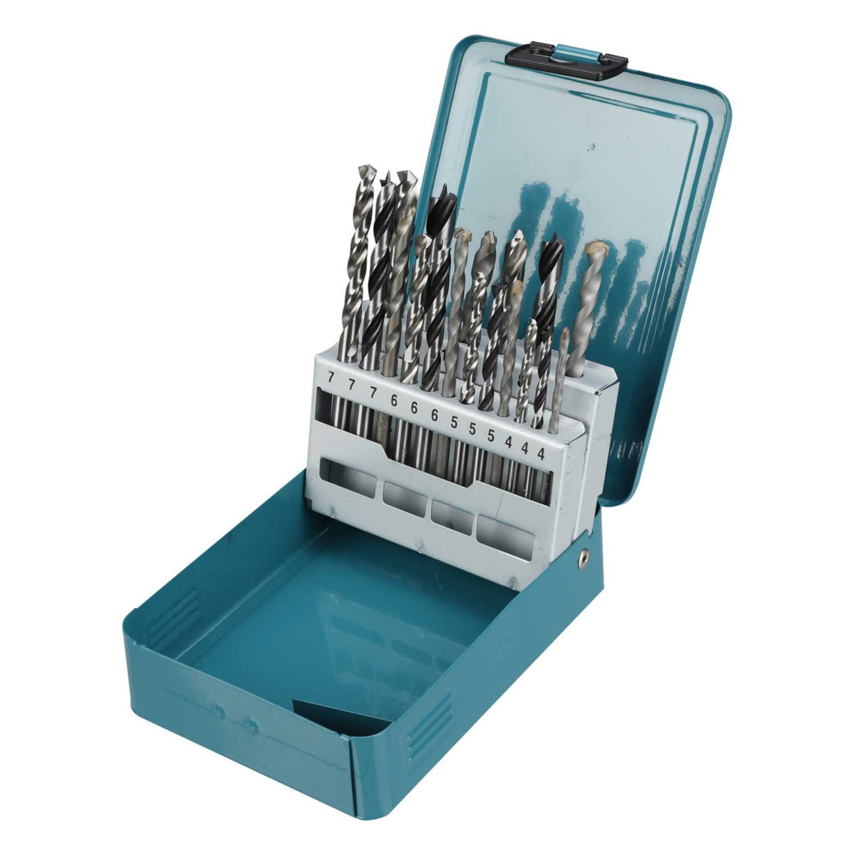 Makita 18 Piece Mixed Drill Set Metal Box