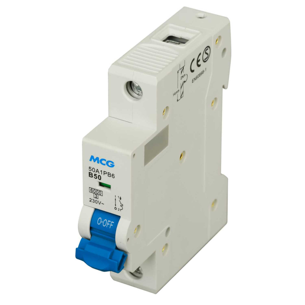 MCG 50A Single Pole 6kA B Curve MCB