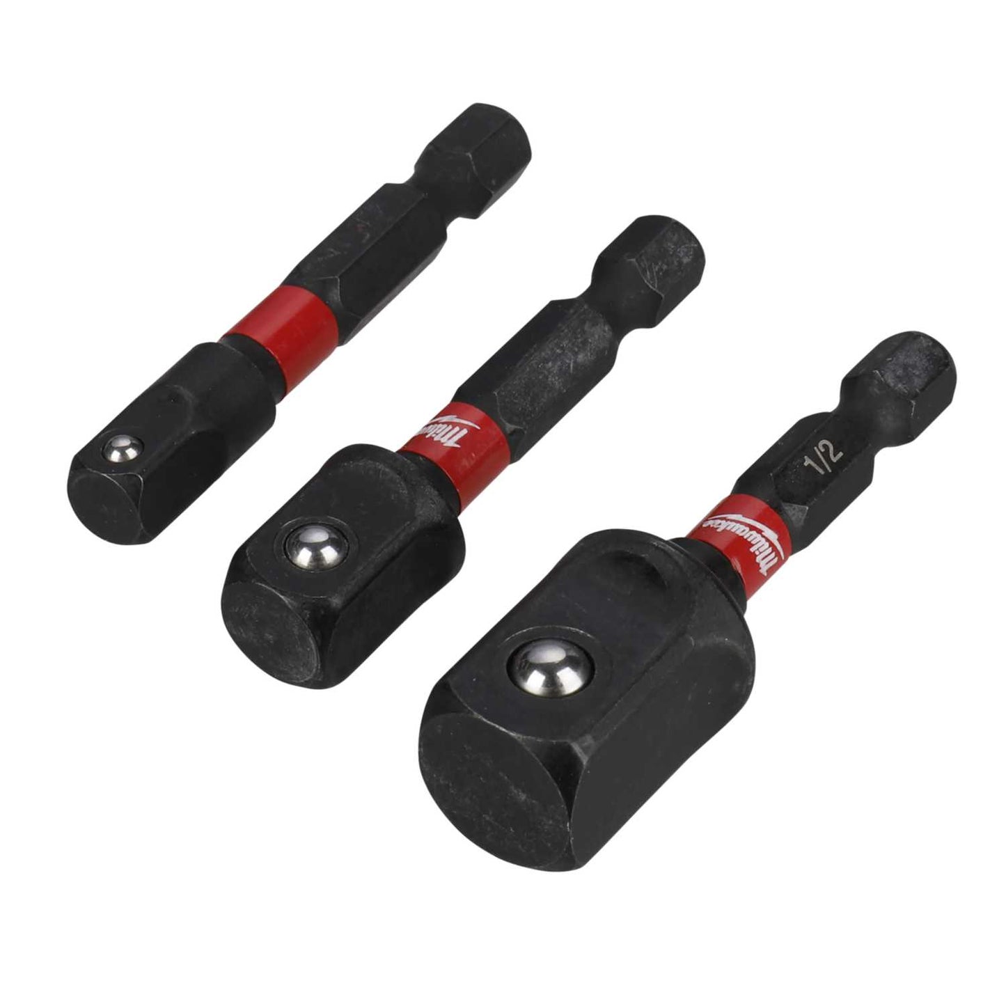 Milwaukee Shockwave™ Impact Duty Socket Adaptor ¼" Hex to Square Set (Pack of 3)