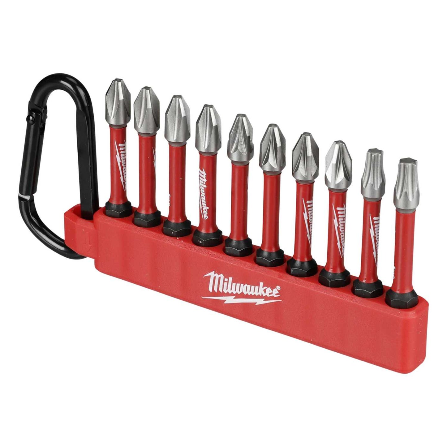 Milwaukee Shockwave™ 10 Piece Impact Duty Screwdriver Bit Carabiner Set 2
