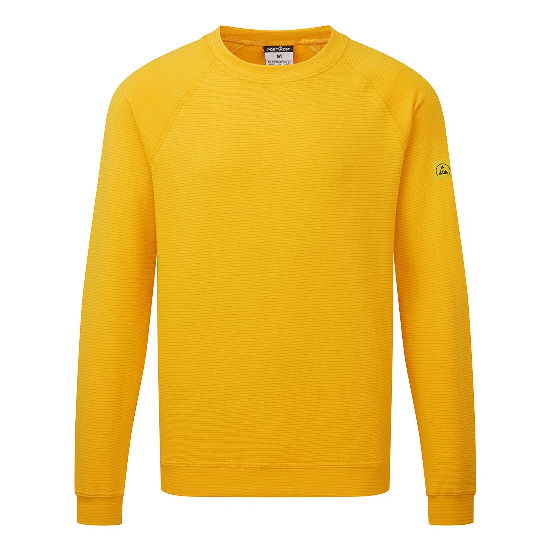 Anti-Static ESD Sweatshirt, L, , Deep Yellow