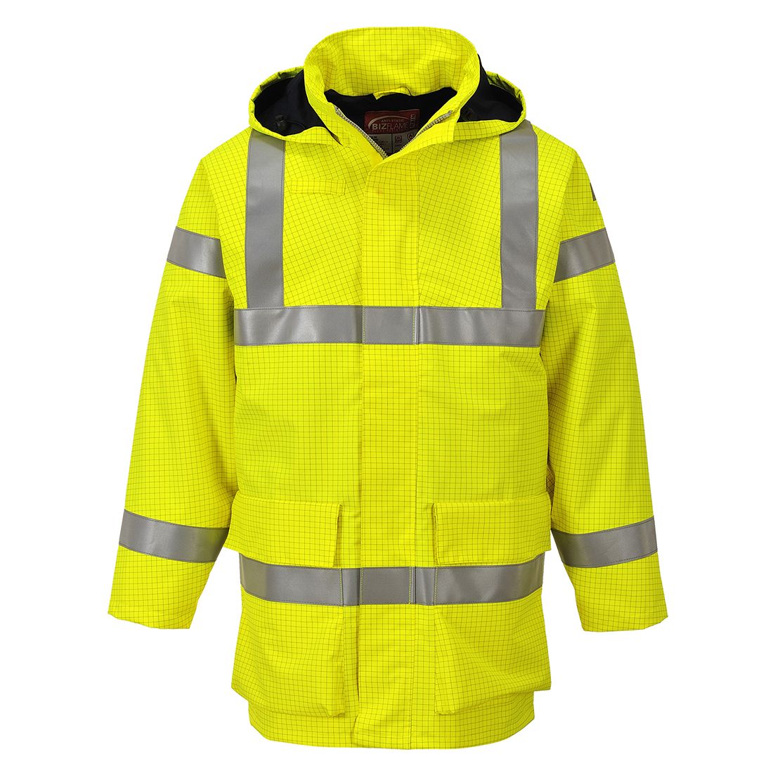 Bizflame Rain Hi-Vis Multi Lite Jacket, L, R, Yellow