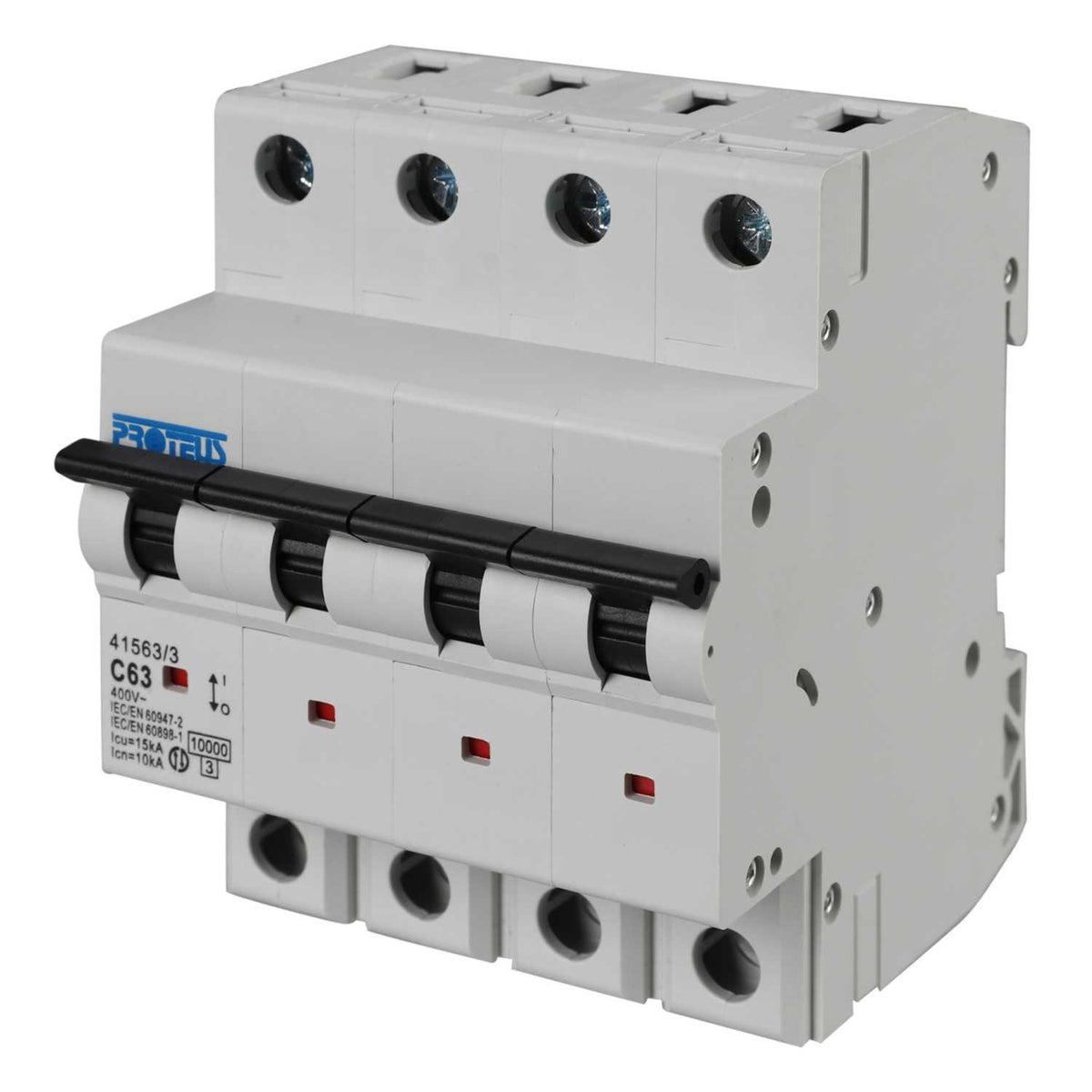 Proteus 63A Four Pole 10kA C Curve MCB