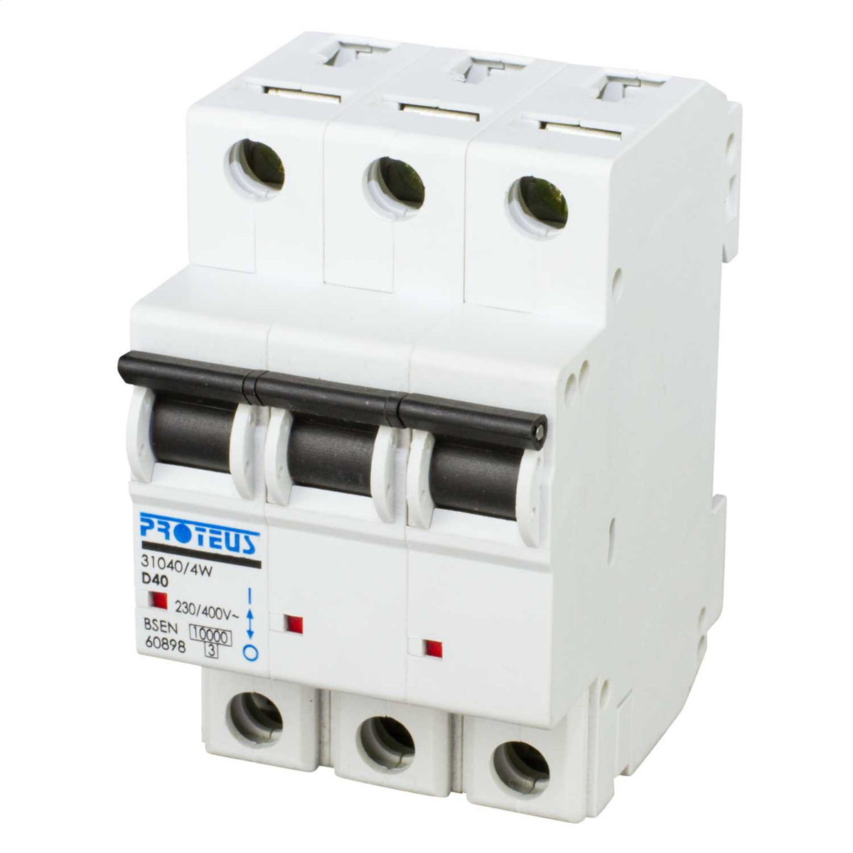 Proteus 40A Triple Pole 10kA D Curve MCB