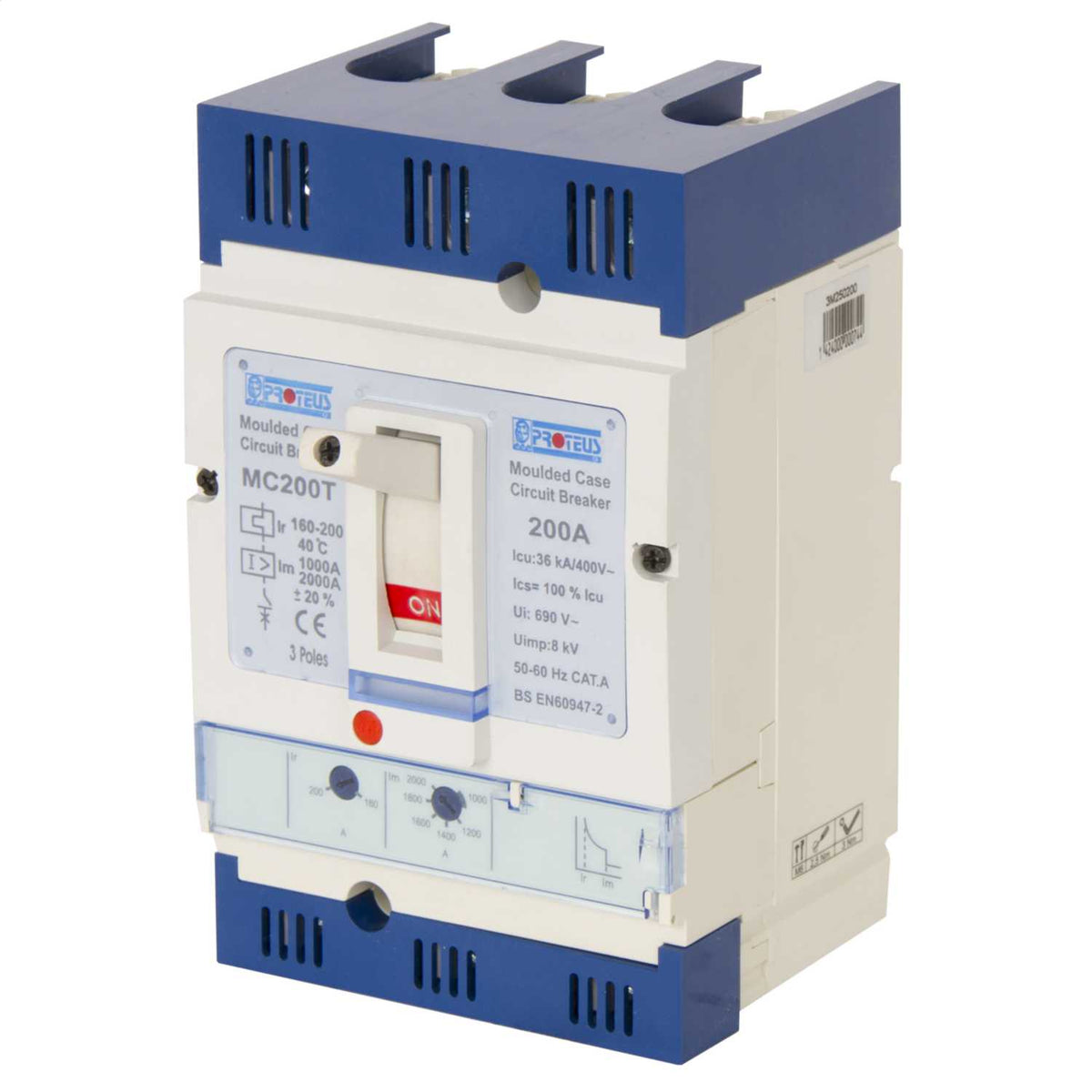 Proteus 200A Triple Pole 36kA Mccb