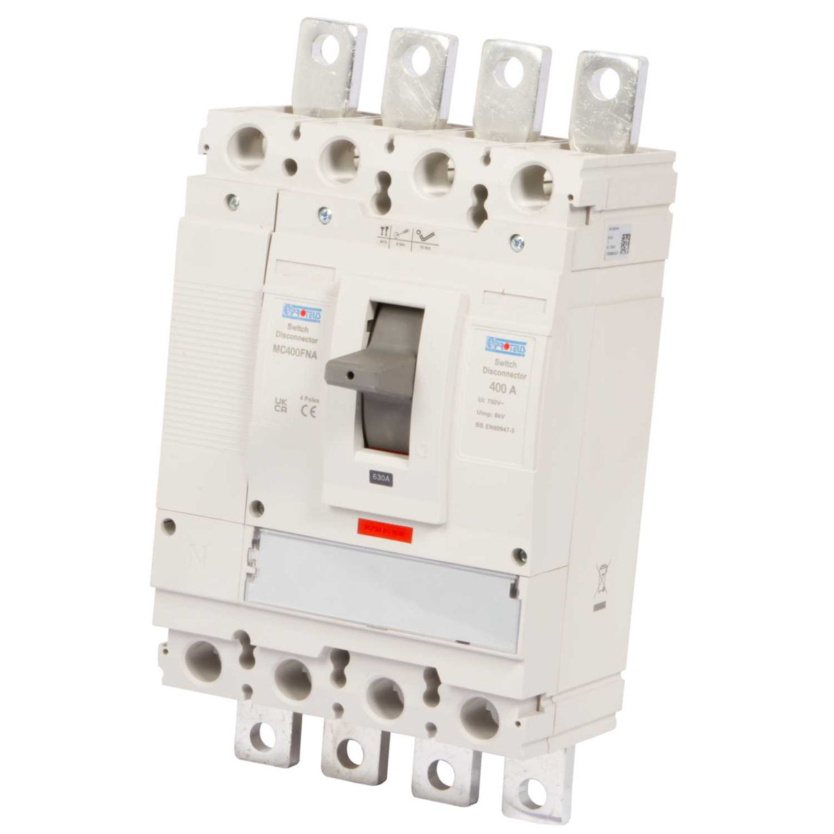 Proteus 400A Four Pole Non-Auto Mccb