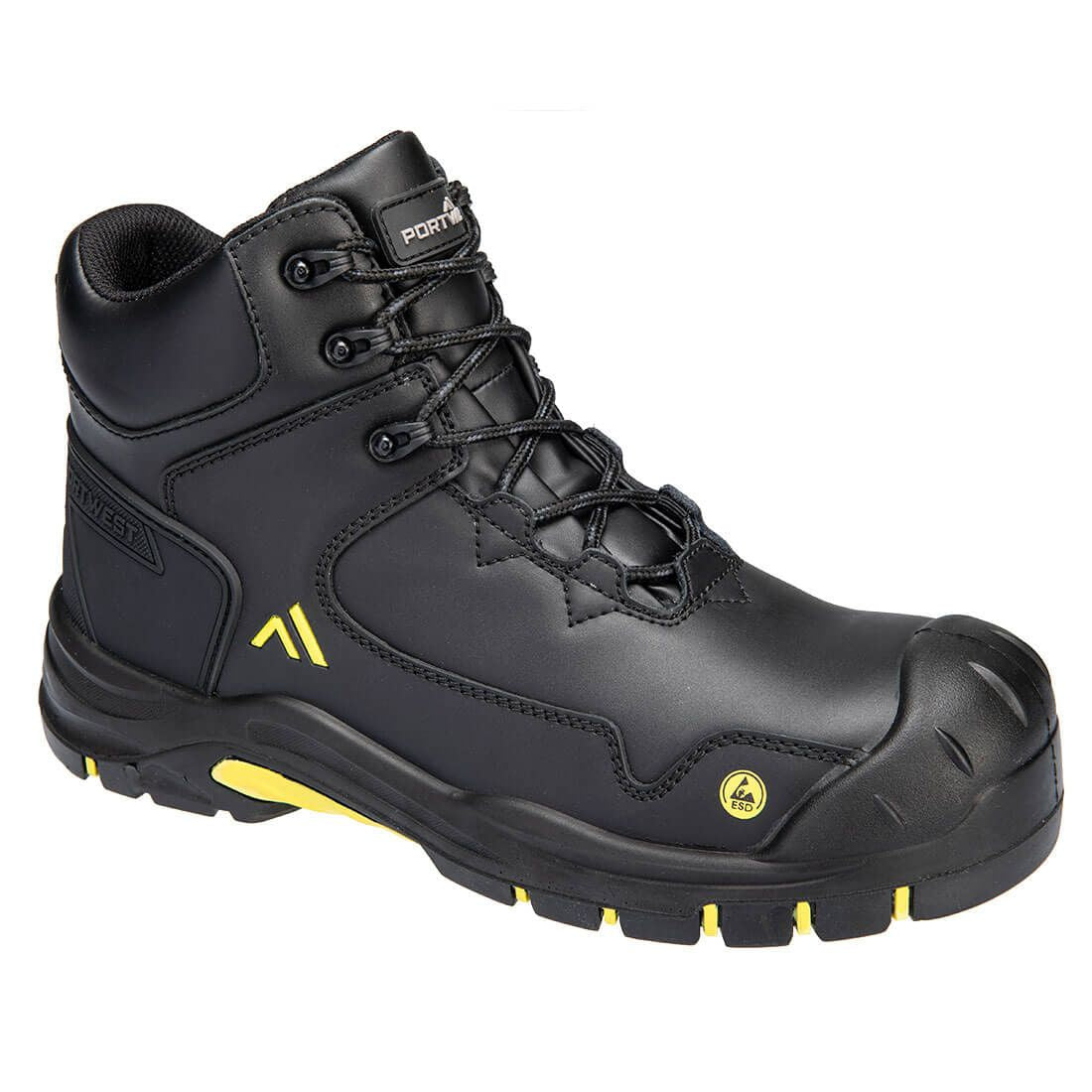 Apex Composite Mid Boot S3S ESD HRO SR SC FO, 37, , Black/Yellow