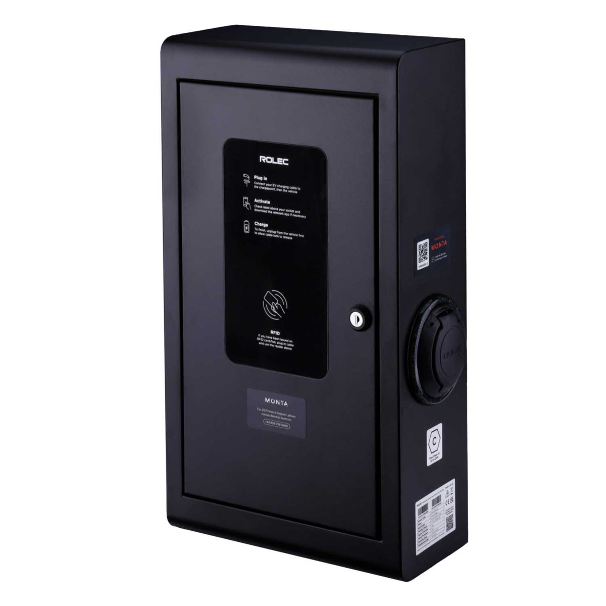 Rolec EV SecuriCharge Smart EV Charger 22kW 2 x Type 2 Socket Black