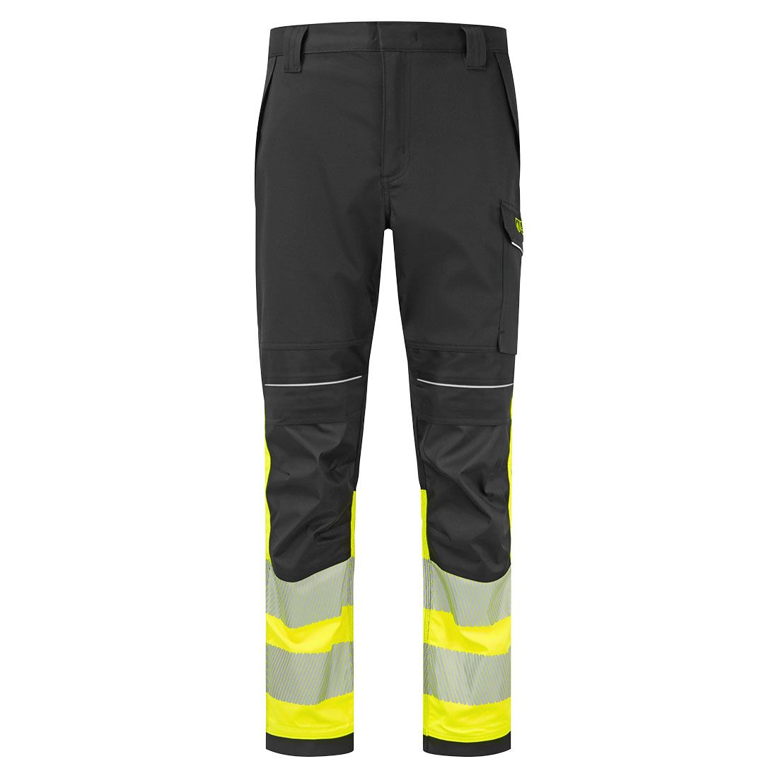PW3 Modaflame Work Hi-Vis Class 1 FR Trousers, 28, R, Yellow/Black