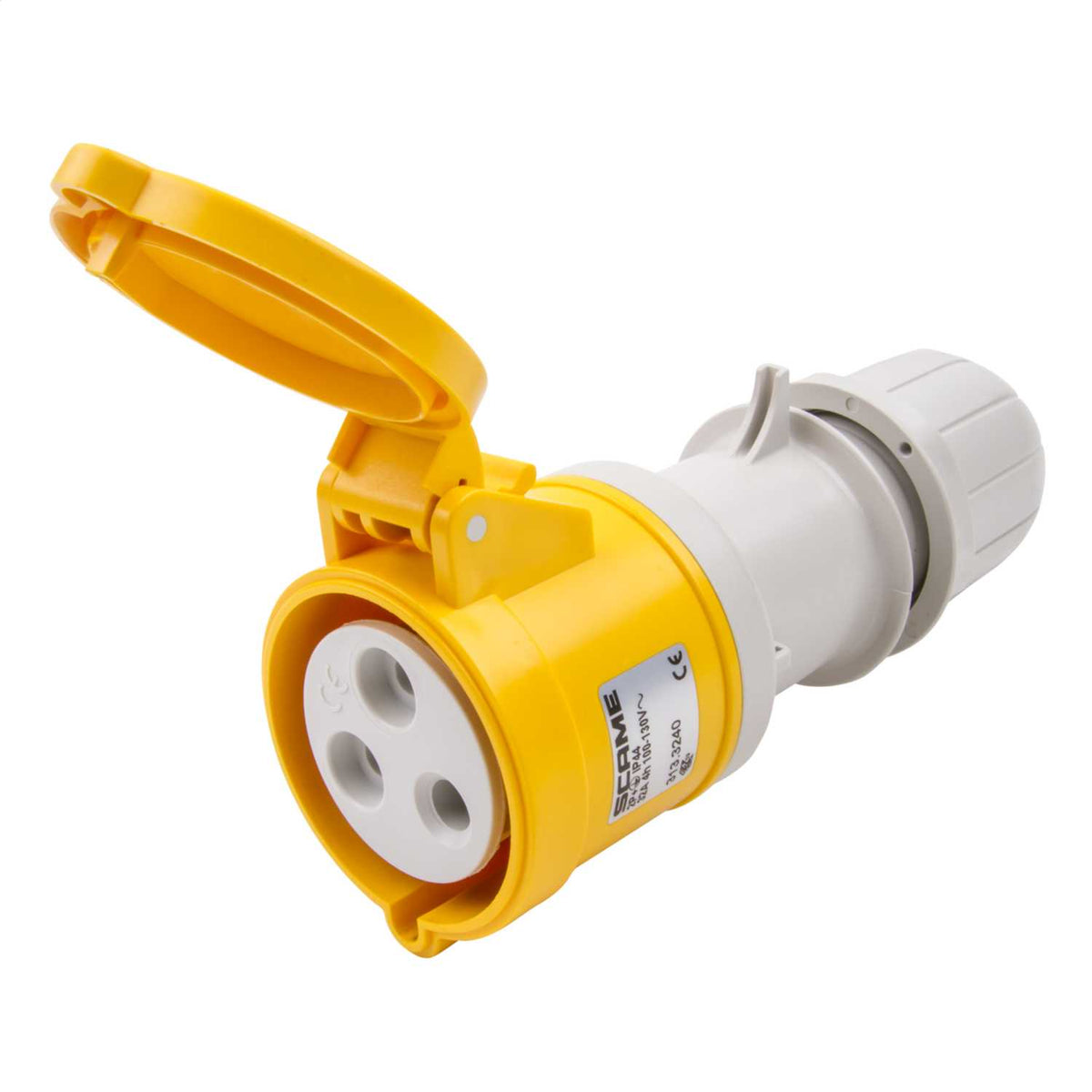 Scame Optima 16A 2P+E 110V Coupler IP44 Yellow