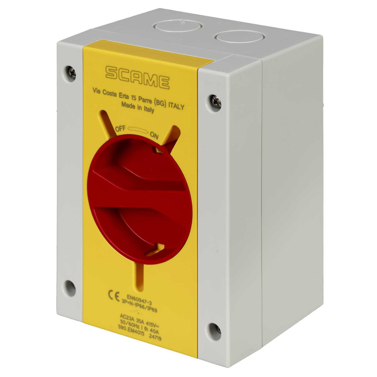 Scame 40A 4 Pole Rotary Isolator Switch IP65
