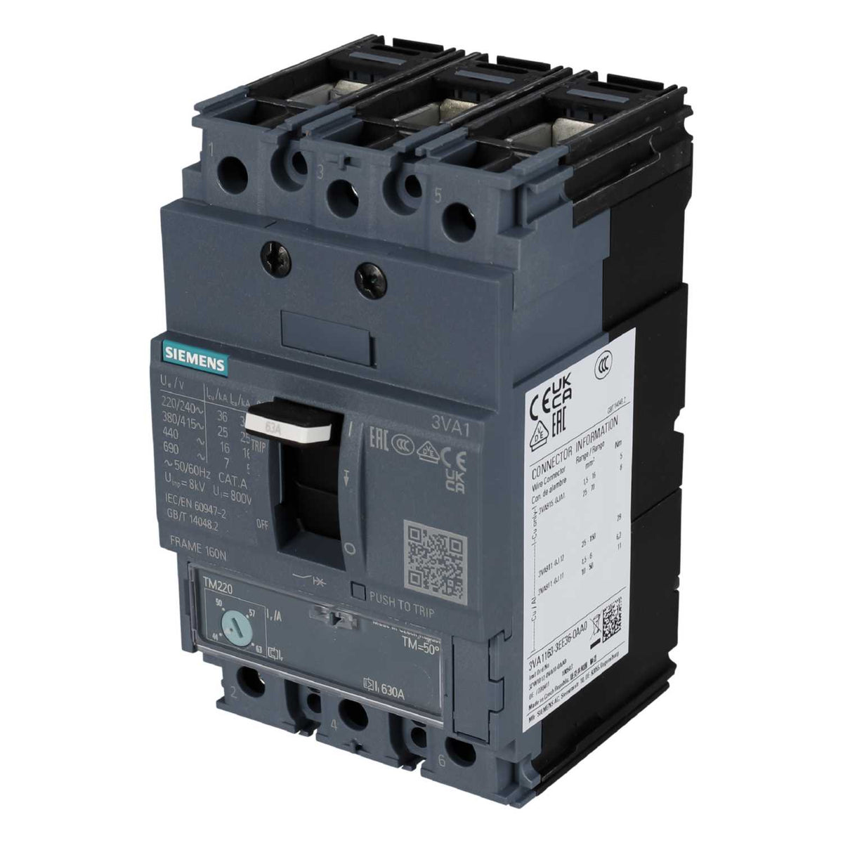 Siemens 63A Triple Pole 25kA Mccb
