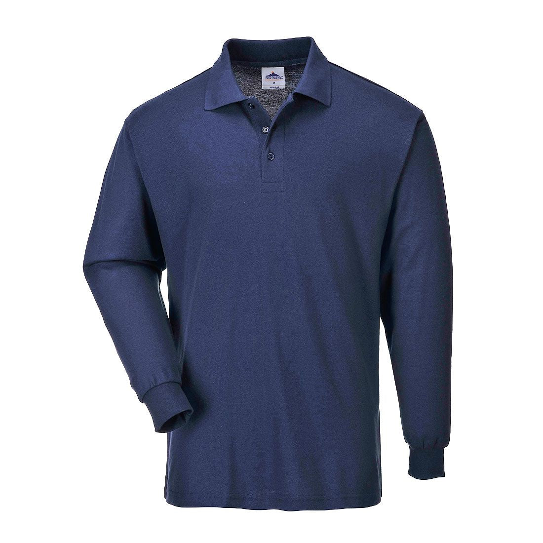 Genoa Long Sleeved Polo Shirt, L, R, Navy
