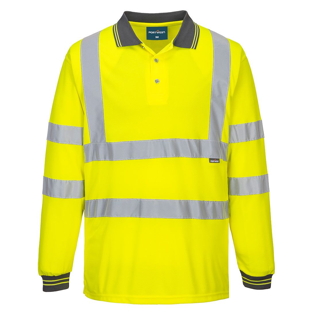 ES1 Essential Hi-Vis Polo Shirt L/S, 4XL, R, Yellow