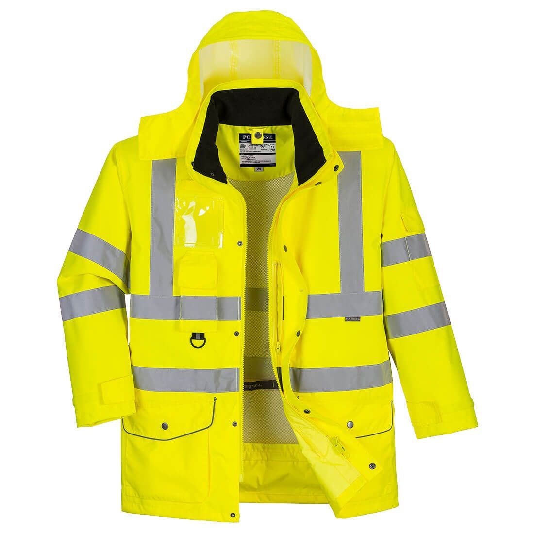 Hi-Vis Breathable 7-in-1 Traffic Jacket , 4XL, R, Yellow