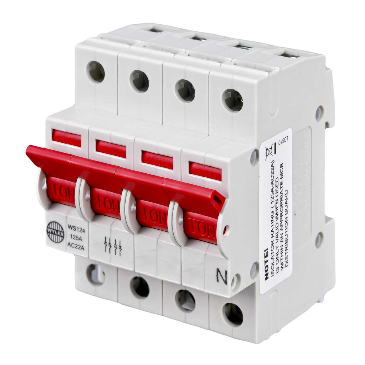 Wylex 125A 4 Pole Isolator Switch