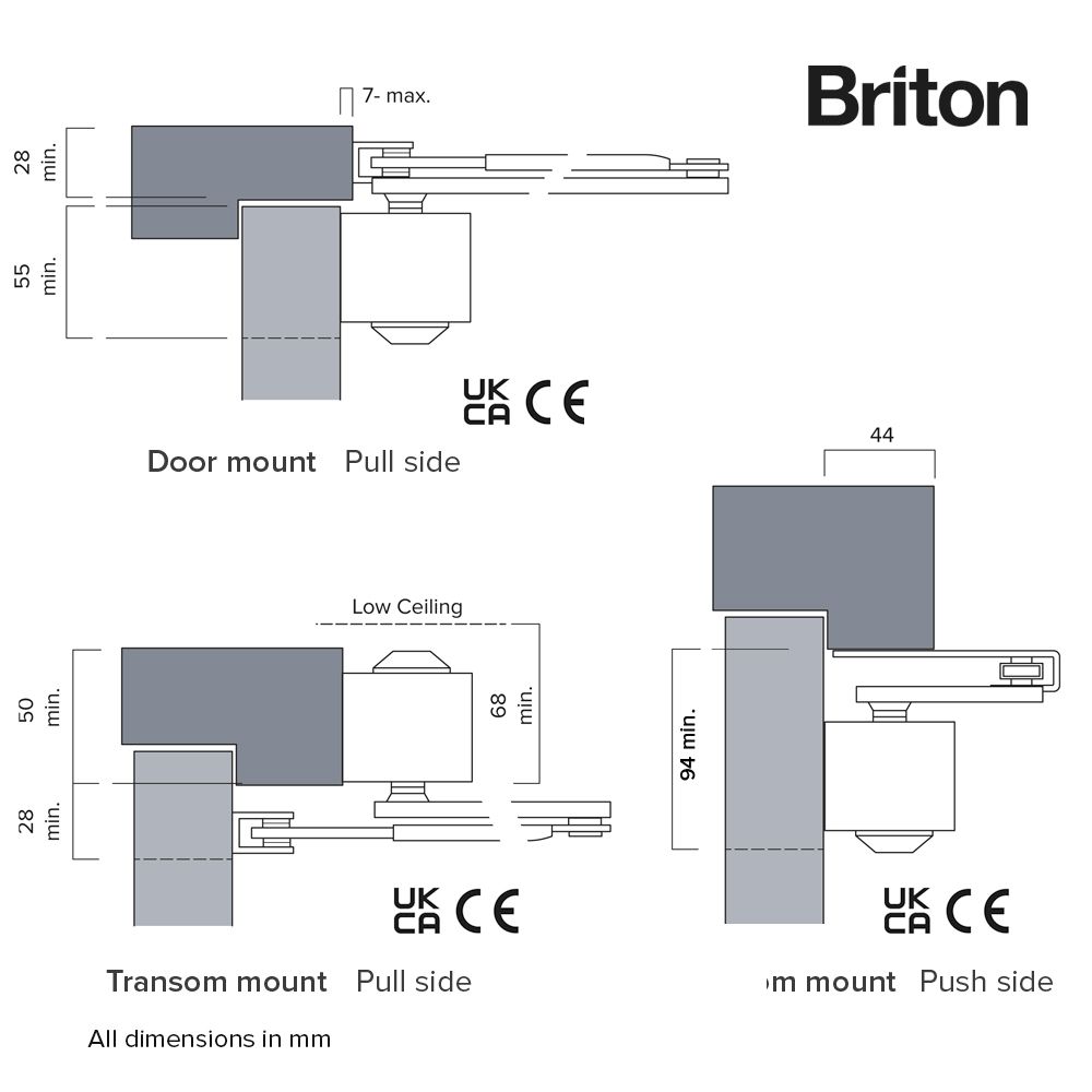 BRITON ADJT 2-6 DOOR CLOSER 2130B.C.SES
