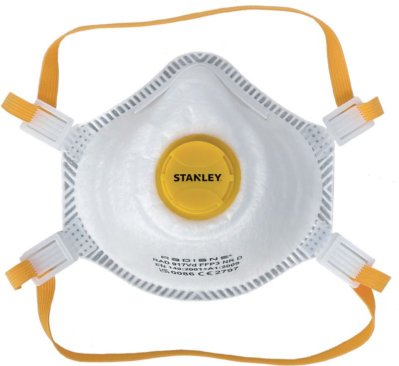 STANLEY SYFFP32PKB FFP3 NR D MOULDED DUST MASK VALVED PK2