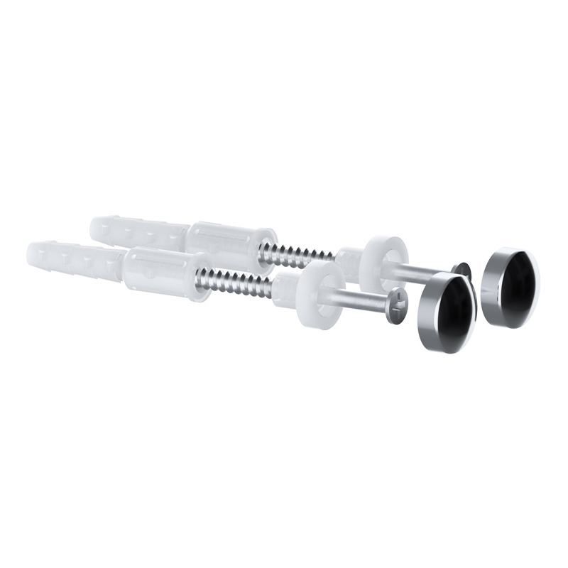 VIVA STRAIGHT FLOOR TOILET PAN FIXING KIT CHROME & WHITE CAP PP0028/A