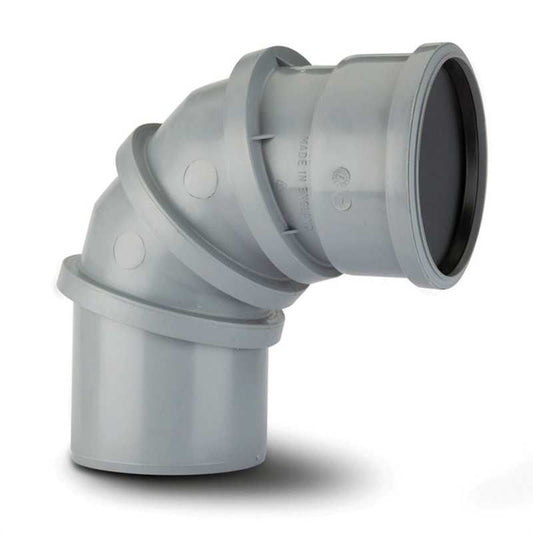 POLYPIPE SOIL ADJUST BEND 0-90deg x 110mm SAB90 SAB90G GREY