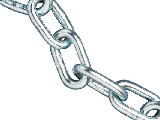 FAITHFULL FAICHAL330 PER METRE A-LINK CHAIN 3mm BRIGHT ZINC PLATED