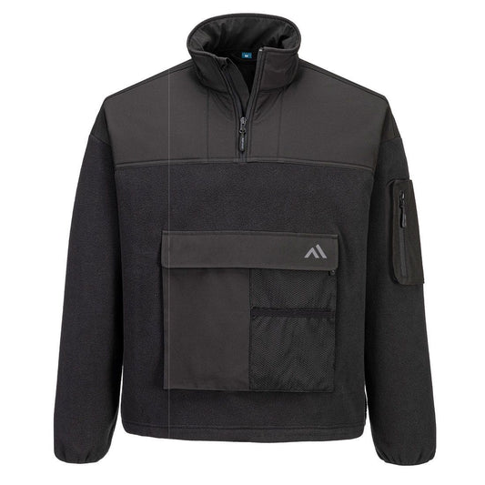 KX3 Sport 1/4 Zip Fleece, L, R, Black