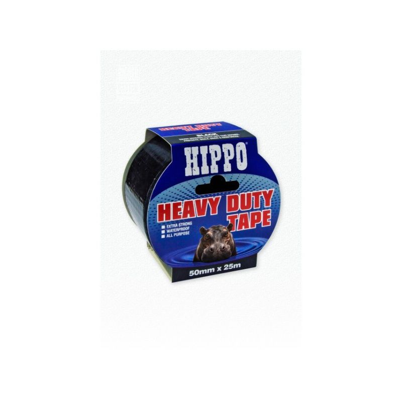 HIPPO HEAVY DUTY TAPE 50mm x 25m BLACK H18004