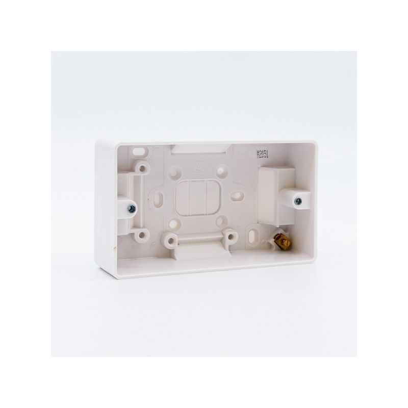 WEW 2-GANG SURFACE BOX 40mm WHITE K2172WHI