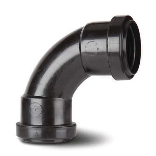 POLYPIPE PUSHFIT SWEPT BEND 40mm x 91.25deg WP14 WP14B BLACK