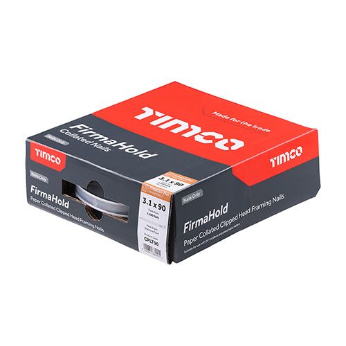 TIMCO FIRMAHOLD GALV SMOOTH COLLATED NAILS 3.1 x 90mm (NO GAS) (PACK 2200) CPLT90