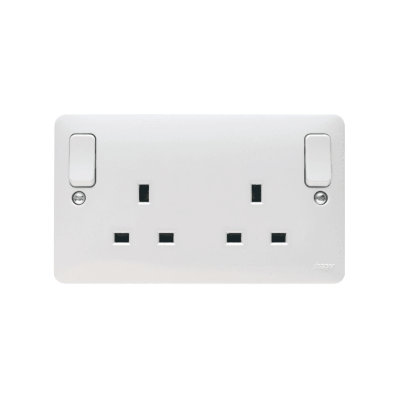HAGER WMSS82O 2G SOCKET OUTWARD ROCKERS