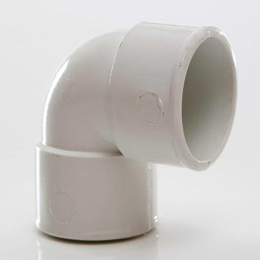 POLYPIPE MUPVC WASTE KNUCKLE BEND 32mm x 90deg MU112W WHITE