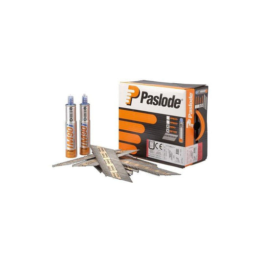 PASLODE BRIGHT SMOOTH NAILS & 2 FUEL CELLS FOR IM360 90 x 3.1mm (BOX 2200) 141076