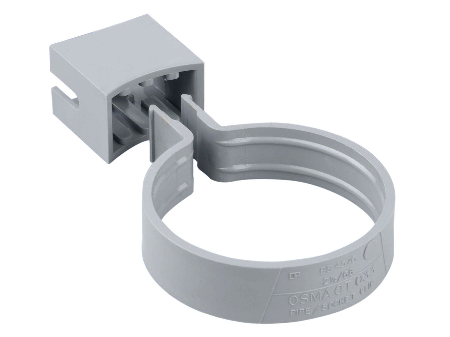 OSMA 0T033 ROUND PVCU PIPE/SOCKET BRACKET 68mm 0T033G GREY