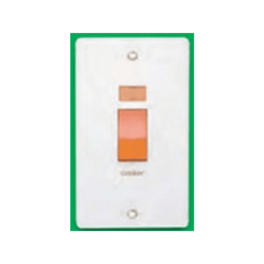CRABTREE 4500/31 2-POLE 2-GANG SWITCH 50a WITH NEON PRINTED 'COOKER'