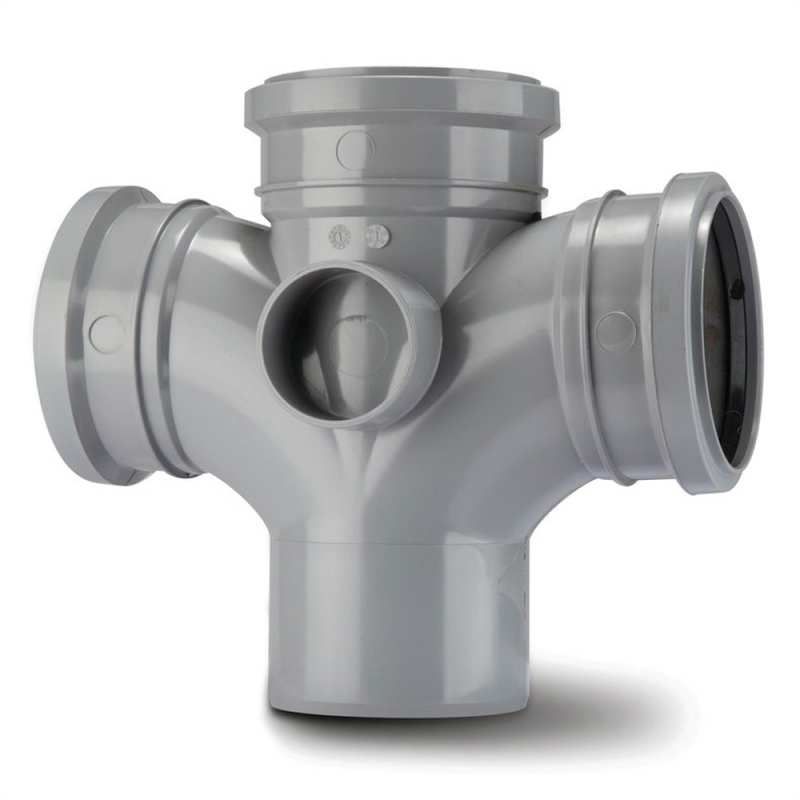 POLYPIPE DOUBLE BRANCH 110mm x 92.5deg SU420 SU420G GREY