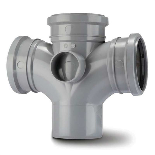 POLYPIPE DOUBLE BRANCH 110mm x 92.5deg SU420 SU420G GREY