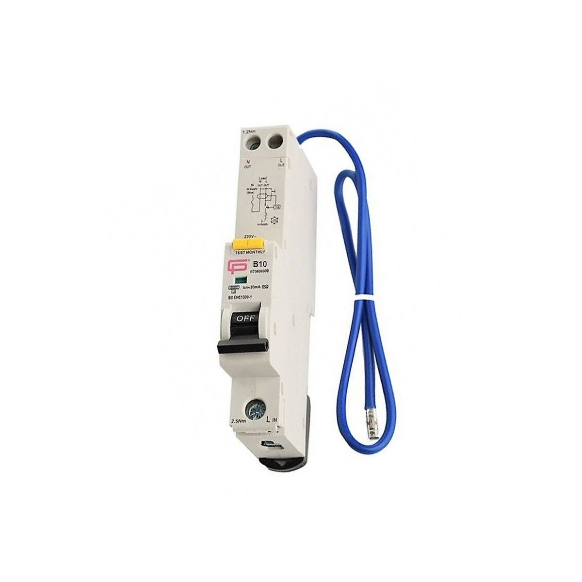 FUSEBOX RCBO TYPE A/B CURVE 10a RTA061030B