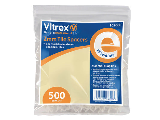 VITREX VIT102000 ESSENTIAL TILE SPACERS 2mm (PACK 500)