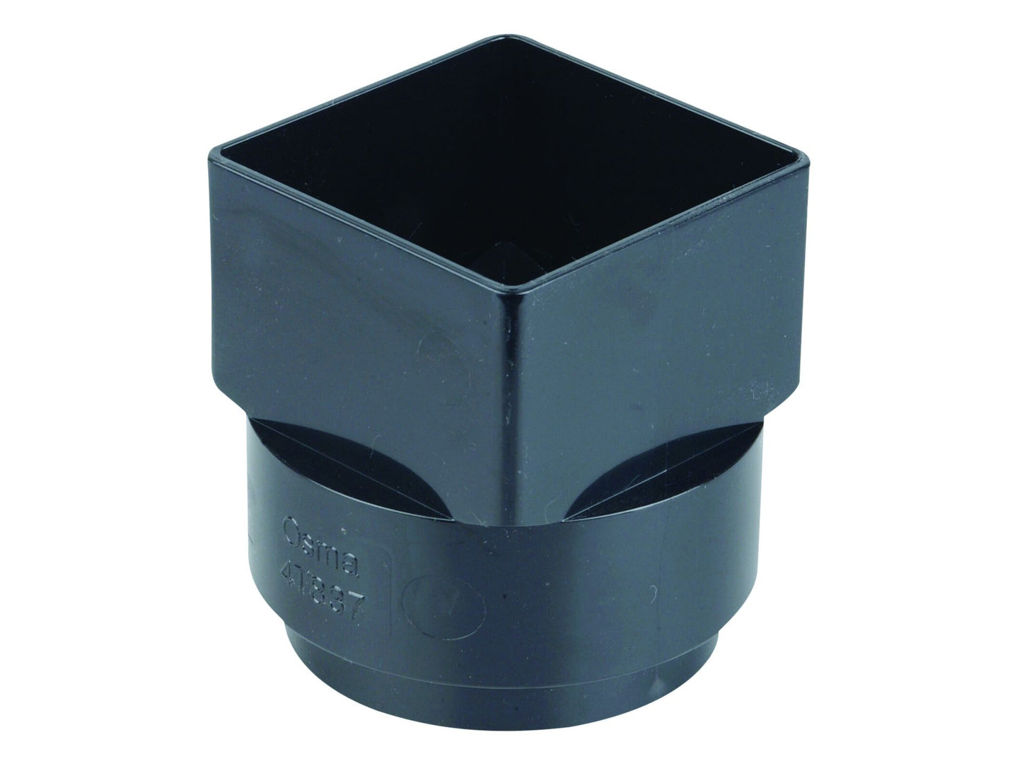 OSMASQLINE PVCU OUTLET ADAPTOR SQUARE TO ROUND 4T837B BLACK