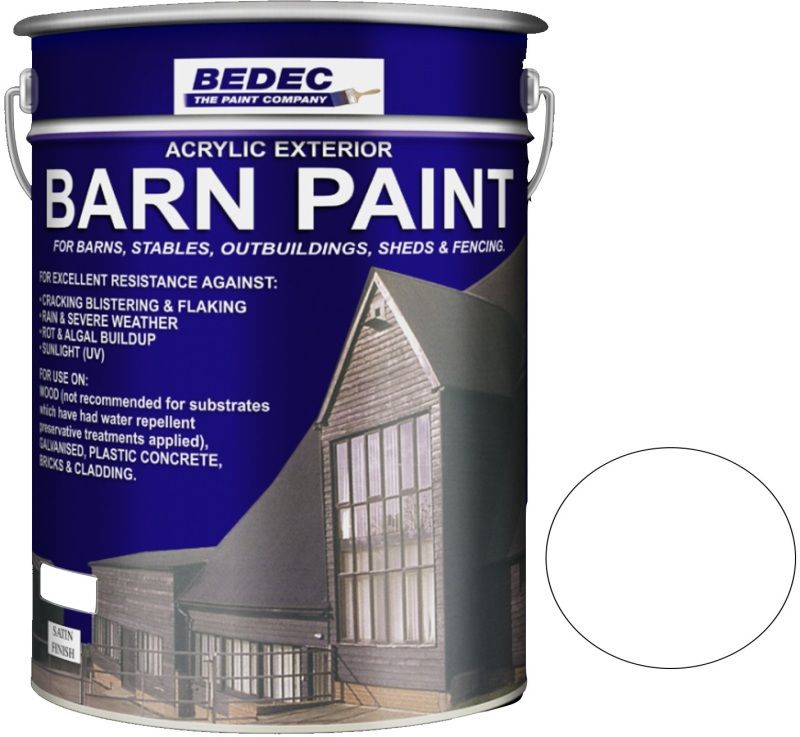 BEDEC SATIN BARN PAINT 20l WHITE BEDE2AN0002/54