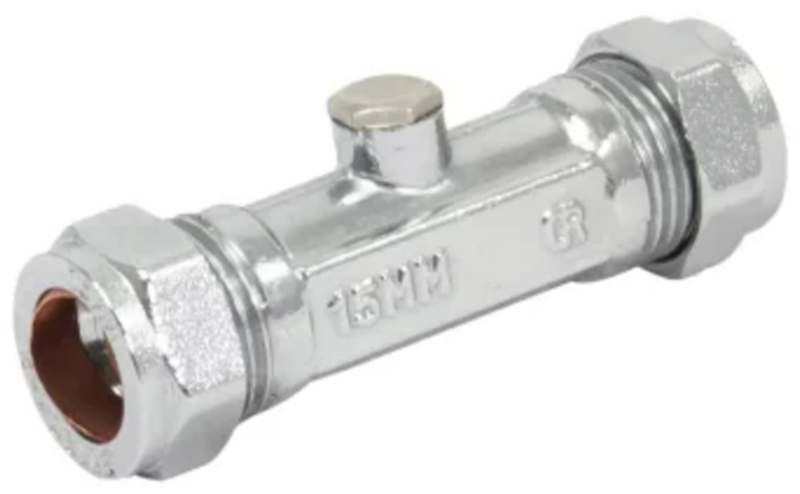EMBRASS EP DOUBLE CHECK VALVE DZR 15mm CHROME 307211