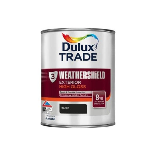 DULUX TRADE WEATHERSHIELD GLOSS 1l BLACK 5180253