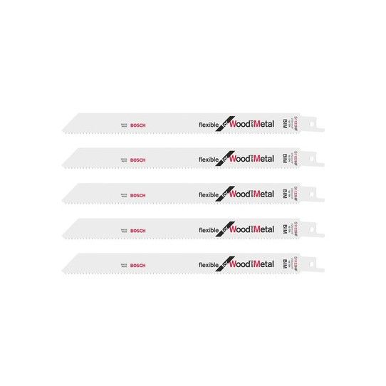 BOSCH 2608656021 WOOD/METAL SABRE SAW BLADES (PACK 5)