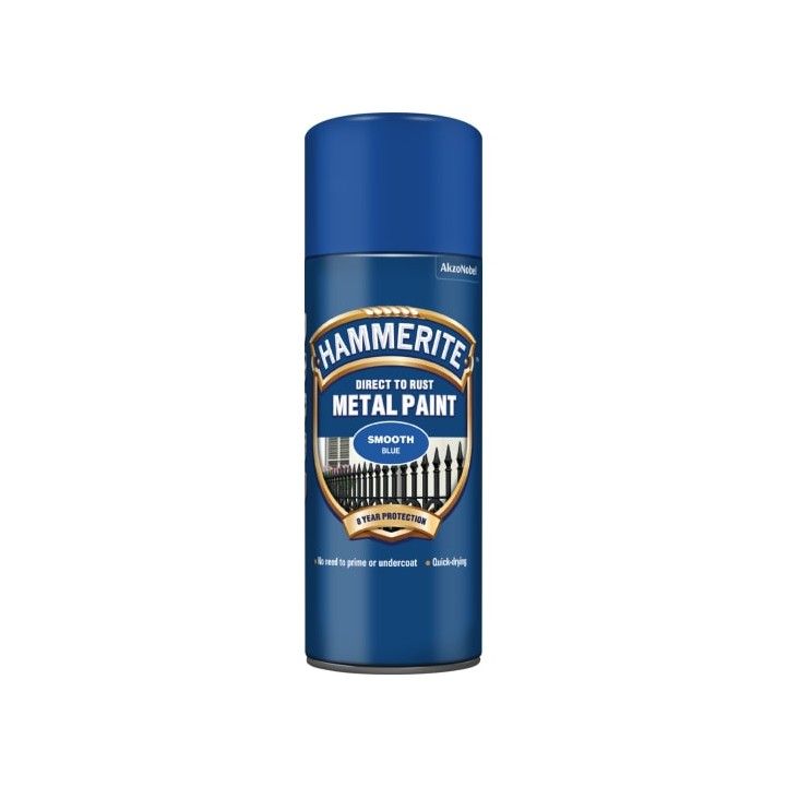 HAMMERITE 400ml AEROSOL SMOOTH FINISH DIRECT TO RUST METAL PAINT BLUE 5092970